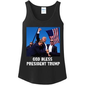 God bless President Trump, Donald Trump 2024  Ladies Essential Tank