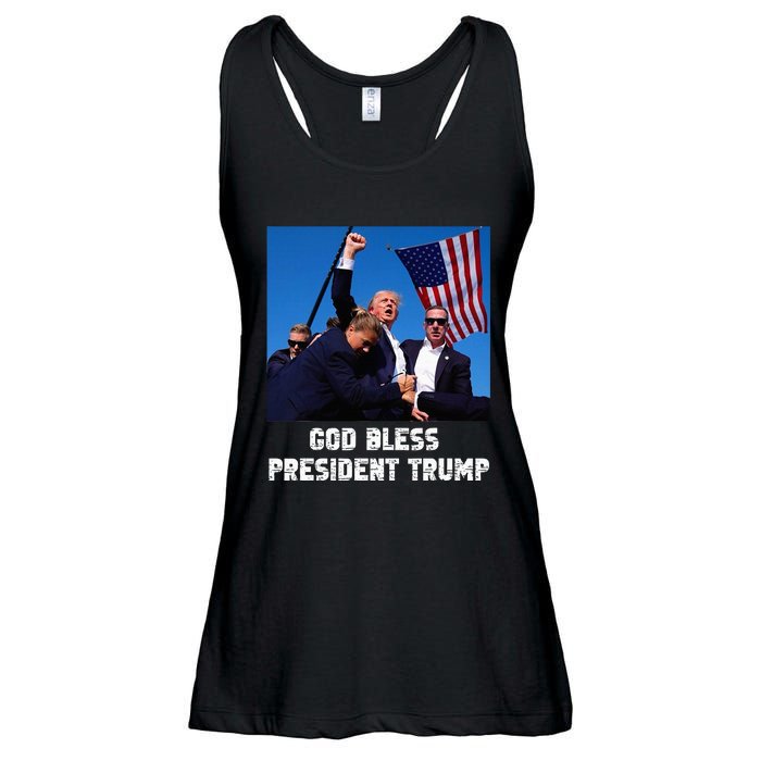 God bless President Trump, Donald Trump 2024  Ladies Essential Flowy Tank