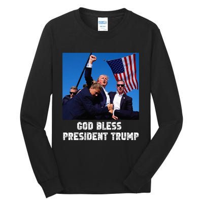 God bless President Trump, Donald Trump 2024  Tall Long Sleeve T-Shirt