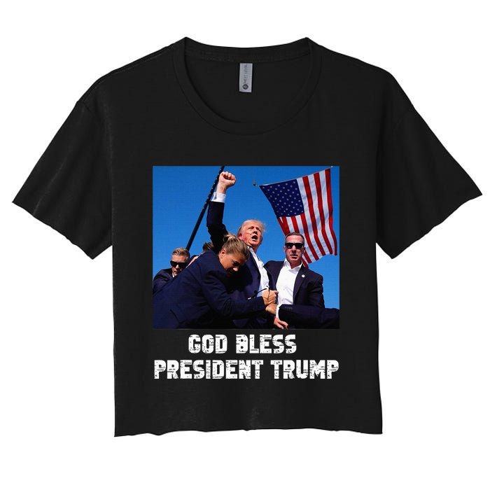 God bless President Trump, Donald Trump 2024  Women's Crop Top Tee