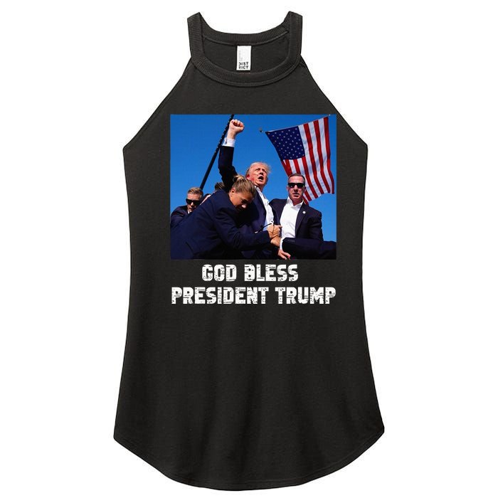 God bless President Trump, Donald Trump 2024  Women's Perfect Tri Rocker Tank