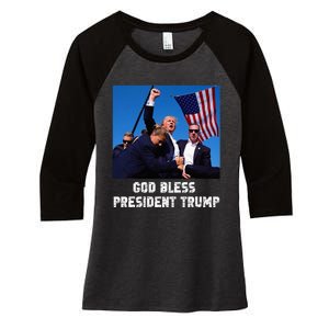 God bless President Trump, Donald Trump 2024  Women's Tri-Blend 3/4-Sleeve Raglan Shirt