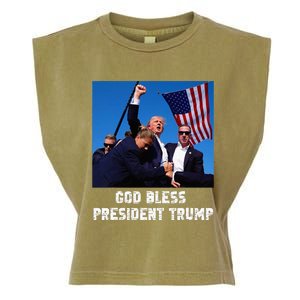 God bless President Trump, Donald Trump 2024  Garment-Dyed Women's Muscle Tee