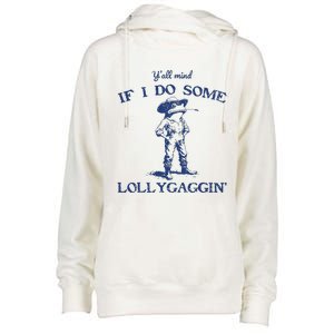 Funny Yall Mind If I Do Some Lollygagging Cowboy Frog Womens Funnel Neck Pullover Hood