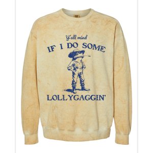 Funny Yall Mind If I Do Some Lollygagging Cowboy Frog Colorblast Crewneck Sweatshirt