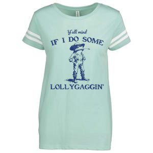 Funny Yall Mind If I Do Some Lollygagging Cowboy Frog Enza Ladies Jersey Football T-Shirt