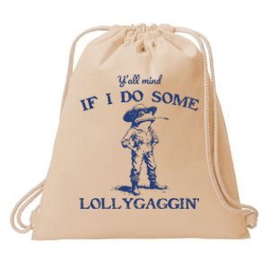 Funny Yall Mind If I Do Some Lollygagging Cowboy Frog Drawstring Bag