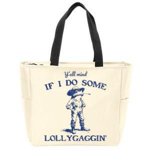 Funny Yall Mind If I Do Some Lollygagging Cowboy Frog Zip Tote Bag