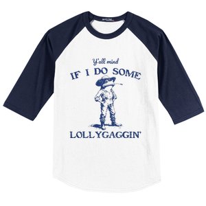 Funny Yall Mind If I Do Some Lollygagging Cowboy Frog Baseball Sleeve Shirt