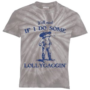 Funny Yall Mind If I Do Some Lollygagging Cowboy Frog Kids Tie-Dye T-Shirt