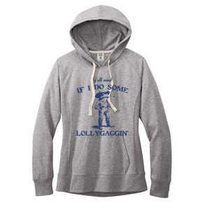 Funny Yall Mind If I Do Some Lollygagging Cowboy Frog Women's Fleece Hoodie