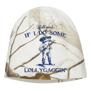 Funny Yall Mind If I Do Some Lollygagging Cowboy Frog Kati - Camo Knit Beanie