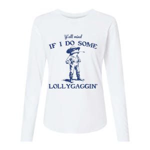 Funny Yall Mind If I Do Some Lollygagging Cowboy Frog Womens Cotton Relaxed Long Sleeve T-Shirt