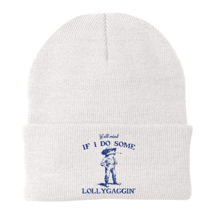 Funny Yall Mind If I Do Some Lollygagging Cowboy Frog Knit Cap Winter Beanie