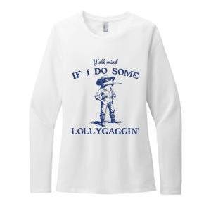 Funny Yall Mind If I Do Some Lollygagging Cowboy Frog Womens CVC Long Sleeve Shirt