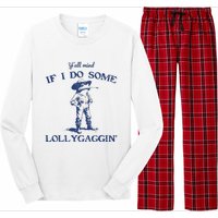 Funny Yall Mind If I Do Some Lollygagging Cowboy Frog Long Sleeve Pajama Set