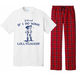 Funny Yall Mind If I Do Some Lollygagging Cowboy Frog Pajama Set