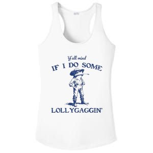 Funny Yall Mind If I Do Some Lollygagging Cowboy Frog Ladies PosiCharge Competitor Racerback Tank