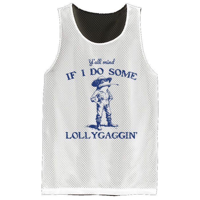 Funny Yall Mind If I Do Some Lollygagging Cowboy Frog Mesh Reversible Basketball Jersey Tank