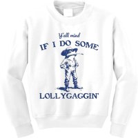 Funny Yall Mind If I Do Some Lollygagging Cowboy Frog Kids Sweatshirt