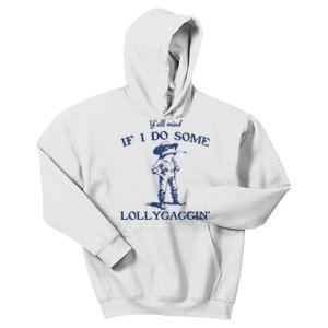 Funny Yall Mind If I Do Some Lollygagging Cowboy Frog Kids Hoodie