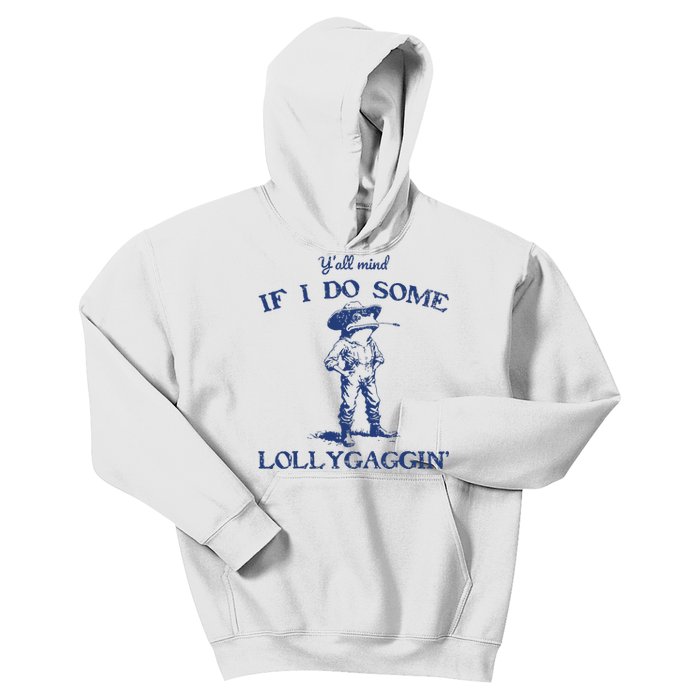 Funny Yall Mind If I Do Some Lollygagging Cowboy Frog Kids Hoodie