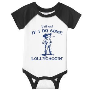 Funny Yall Mind If I Do Some Lollygagging Cowboy Frog Infant Baby Jersey Bodysuit