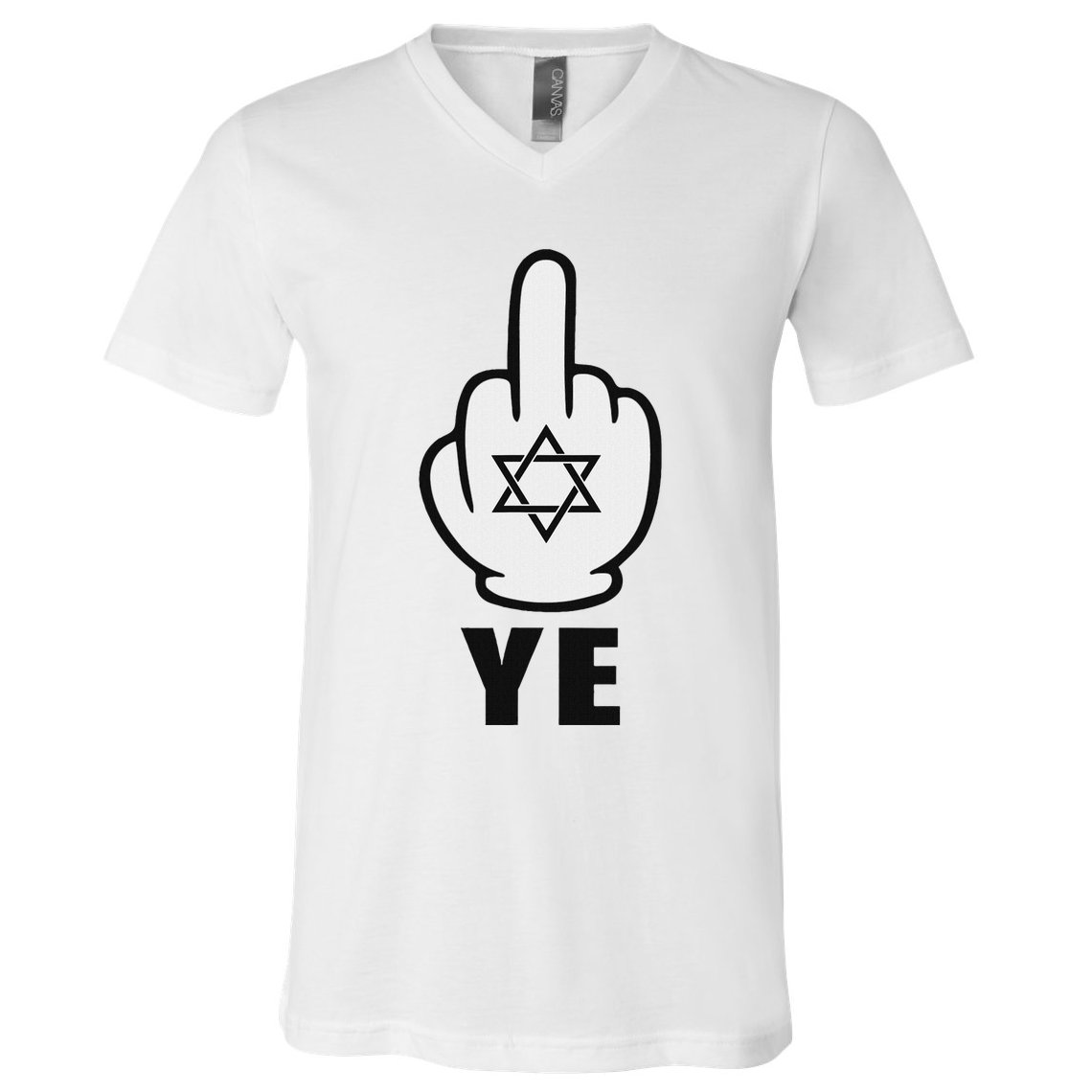 Fuck Ye Middle Finger For Ye Jewish Celebrities V-Neck T-Shirt