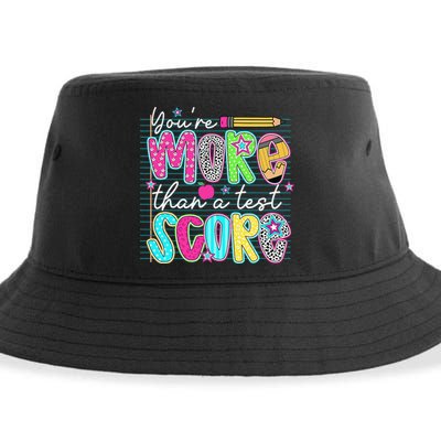 Funny Youre More Than A Test Score Testing Day Teacher Sustainable Bucket Hat