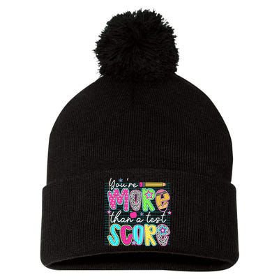 Funny Youre More Than A Test Score Testing Day Teacher Pom Pom 12in Knit Beanie