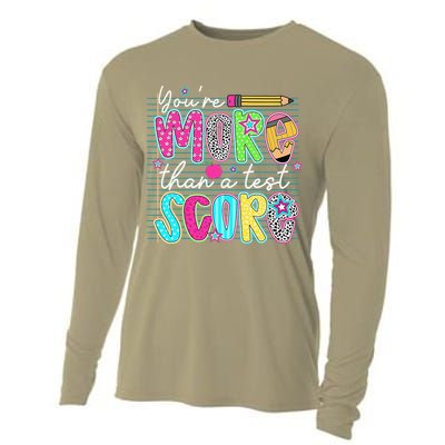 Funny Youre More Than A Test Score Testing Day Teacher Cooling Performance Long Sleeve Crew