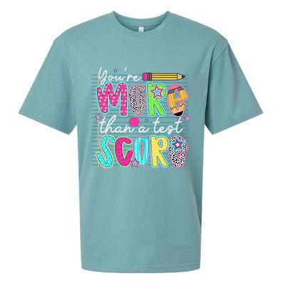 Funny Youre More Than A Test Score Testing Day Teacher Sueded Cloud Jersey T-Shirt