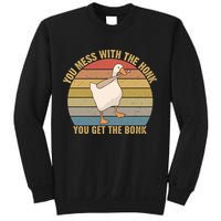 Funny You Mess With The Honk You Get The Bonk Funny Retro Vintage Goose Sweatshirt