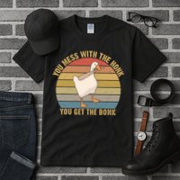 Funny You Mess With The Honk You Get The Bonk Funny Retro Vintage Goose Tall T-Shirt