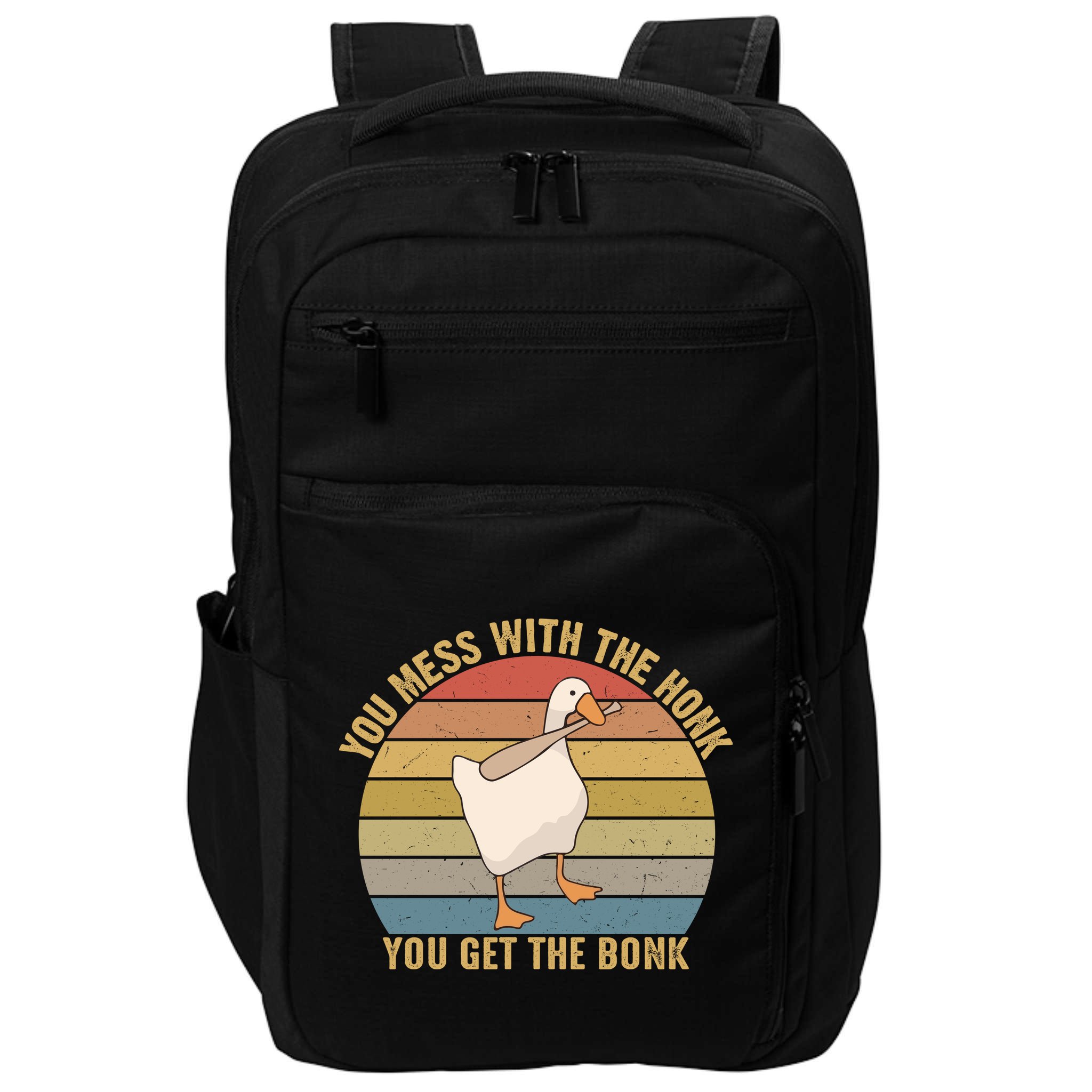 Funny You Mess With The Honk You Get The Bonk Funny Retro Vintage Goose Impact Tech Backpack