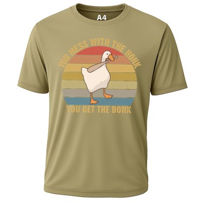 Funny You Mess With The Honk You Get The Bonk Funny Retro Vintage Goose Performance Shirt