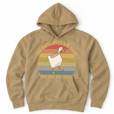 Funny You Mess With The Honk You Get The Bonk Funny Retro Vintage Goose Hoodie