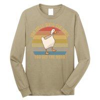 Funny You Mess With The Honk You Get The Bonk Funny Retro Vintage Goose Long Sleeve Shirt