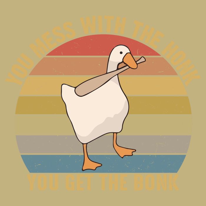 Funny You Mess With The Honk You Get The Bonk Funny Retro Vintage Goose Long Sleeve Shirt