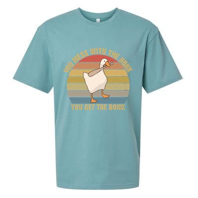 Funny You Mess With The Honk You Get The Bonk Funny Retro Vintage Goose Sueded Cloud Jersey T-Shirt