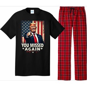 Funny You Missed Again Trump 2024 Usa Flag Pajama Set