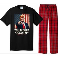 Funny You Missed Again Trump 2024 Usa Flag Pajama Set