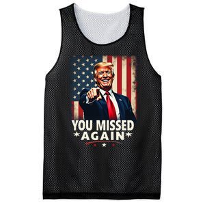 Funny You Missed Again Trump 2024 Usa Flag Mesh Reversible Basketball Jersey Tank