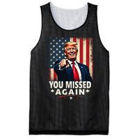 Funny You Missed Again Trump 2024 Usa Flag Mesh Reversible Basketball Jersey Tank