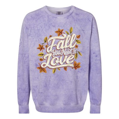 Fall You Need is Love Perfect Wo Fall Thanksgiving  Colorblast Crewneck Sweatshirt