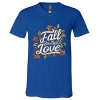 Fall You Need is Love Perfect Wo Fall Thanksgiving  V-Neck T-Shirt