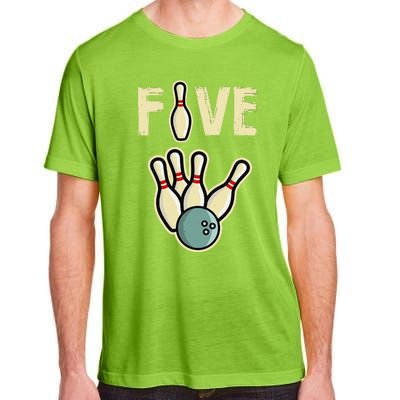 Five Year Old Bowling Birthday Party Pin Adult ChromaSoft Performance T-Shirt