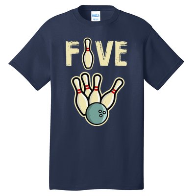 Five Year Old Bowling Birthday Party Pin Tall T-Shirt