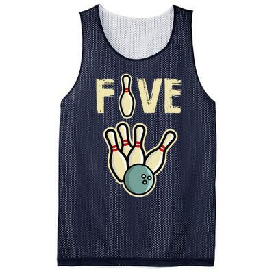 Five Year Old Bowling Birthday Party Pin Mesh Reversible Basketball Jersey Tank