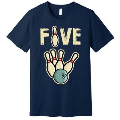 Five Year Old Bowling Birthday Party Pin Premium T-Shirt